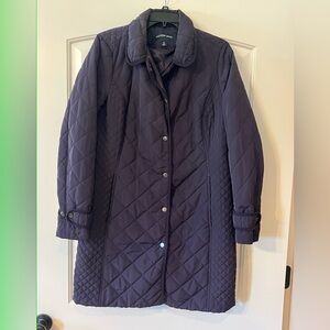 Ladies size 10- Lands' End quilted coat in a purple (eggplant) color